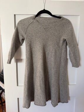 Girls' Casual Taupe Knit Dress - Soft Everyday Sweater Dress